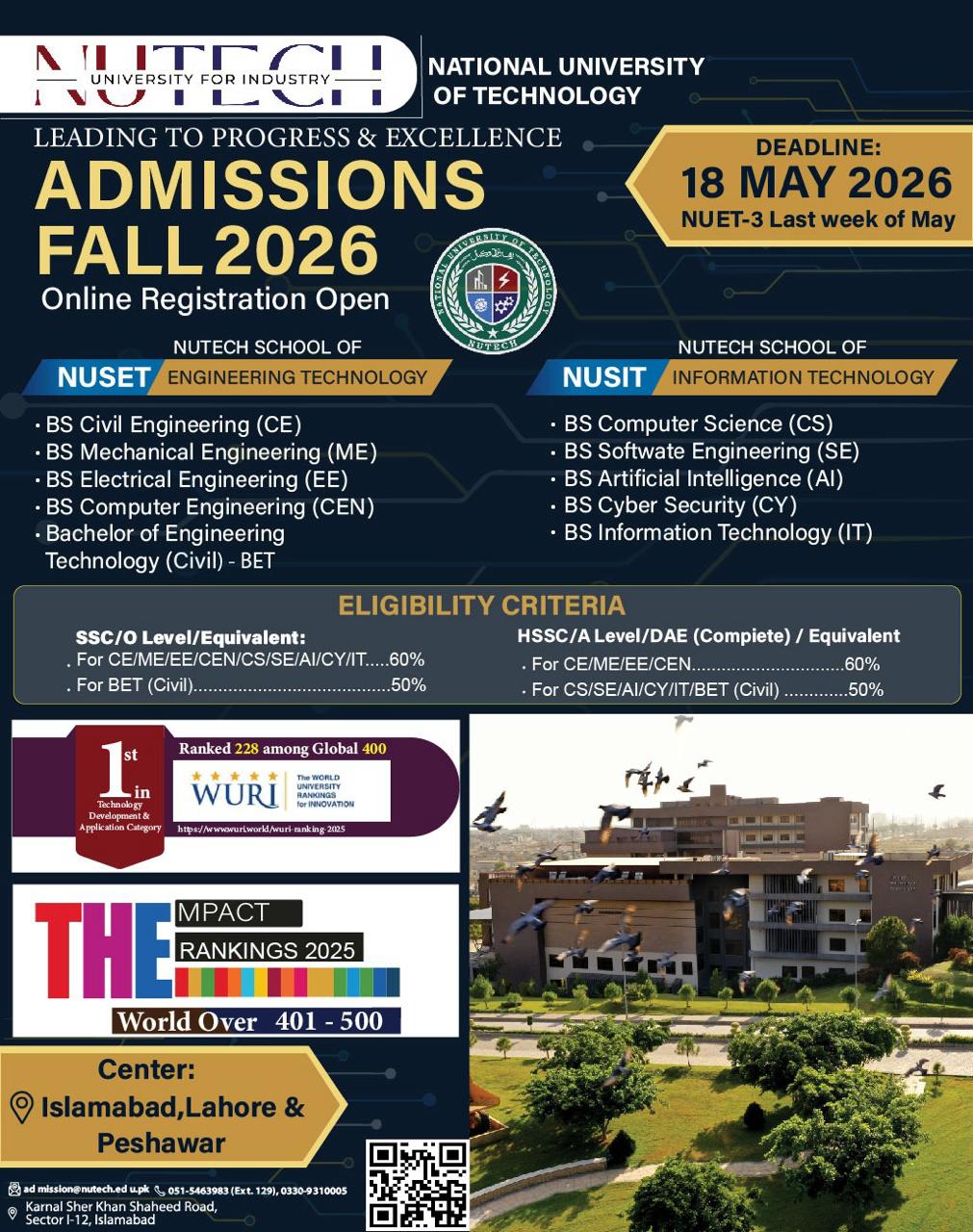 NUET Admissions 2026