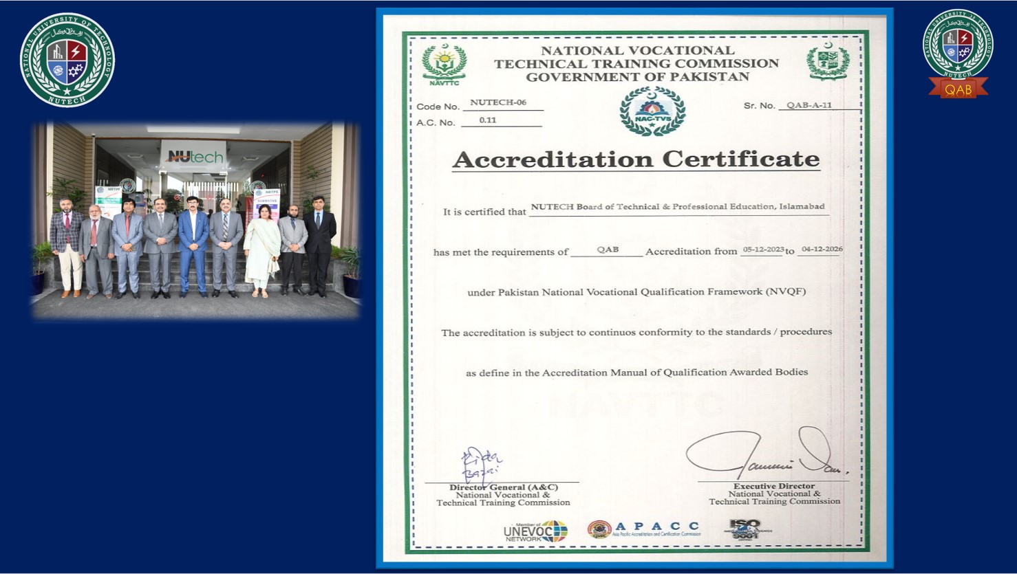 NBTPE Accreditation Certificate